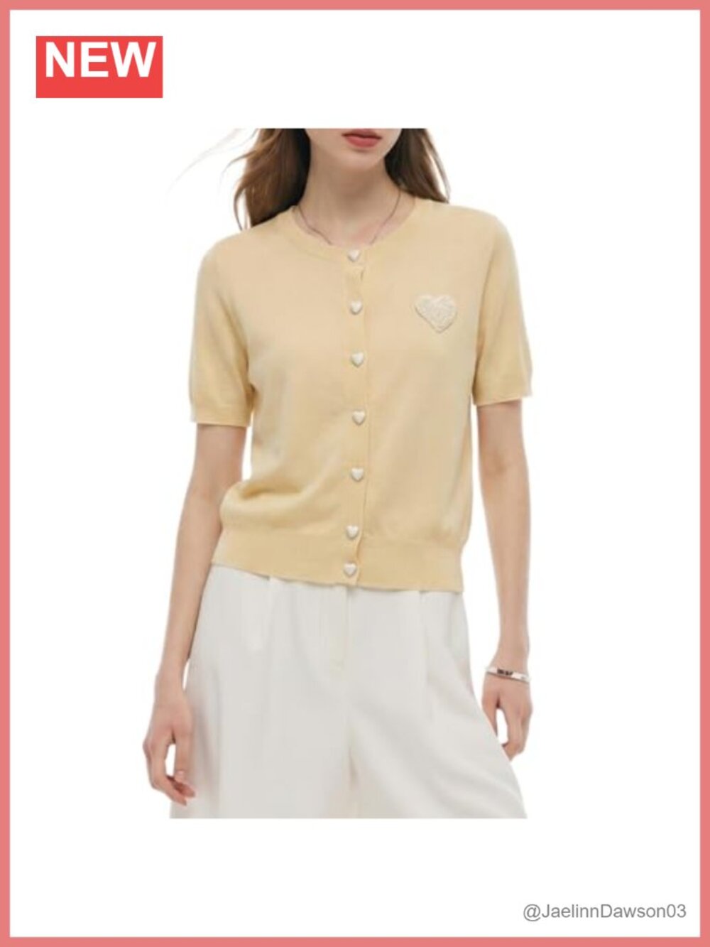 GOELIA Women Short Sleeve Cropped Cardigan Button Up Open Front Knit